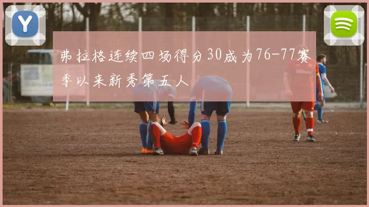 弗拉格连续四场得分30成为76-77赛季以来新秀第五人